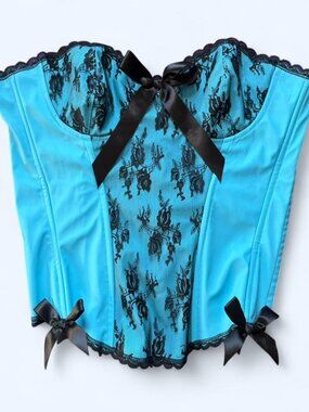 Allure Lingerie blue and black corset top